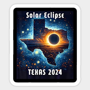 Texas Solar Eclipse 2024 Starry Night Solar Eclipse 2024 Sticker